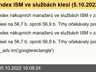 Index ISM ve službách klesl  