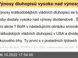 Výnosy dluhopisů vysoko nad výnosy dividendovými. Co k tomu říká historie a co fundament