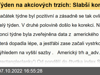 Týden na akciových trzích: Slabší konec nedokázal eliminovat silný začátek týdne - Komentář