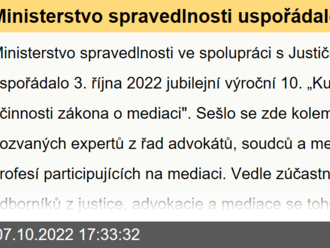 Ministerstvo spravedlnosti uspořádalo jubilejní setkání odborníků k zákonu o mediaci