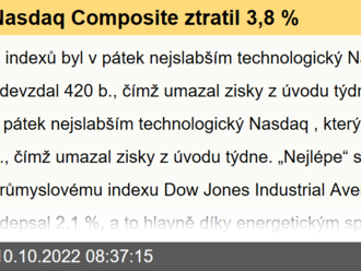 Nasdaq Composite ztratil 3,8 %