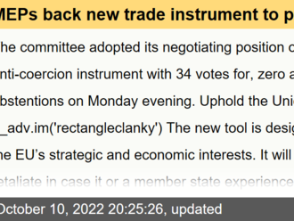 MEPs back new trade instrument to protect the EU from economic blackmail