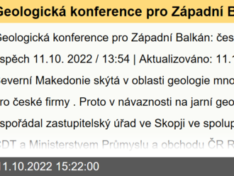 Geologická konference pro Západní Balkán: české firmy slavily úspěch