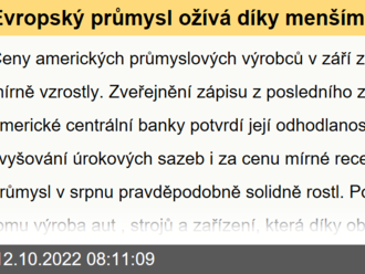 Evropský průmysl ožívá díky menším problémům se subdodávkami  