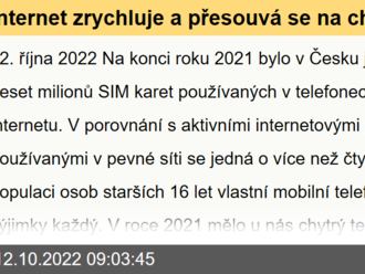 Internet zrychluje a přesouvá se na chytré telefony