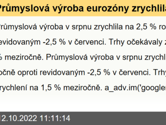 Průmyslová výroba eurozóny zrychlila