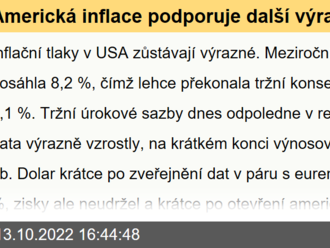 Americká inflace podporuje další výrazný nárůst sazeb Fedu  