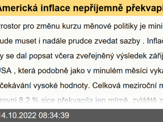 Americká inflace nepříjemně překvapila