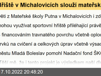 Hřiště v Michalovicích slouží mateřské škole i veřejnosti, pomohl Nadační fond ŠKODA AUTO