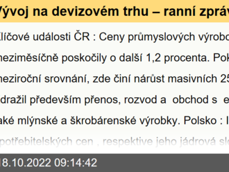 Vývoj na devizovém trhu – ranní zprávy 18.10.2022