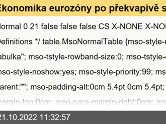 Ekonomika eurozóny po překvapivě svižném růstu ve druhém čtvrtletí ve zbytku letošního roku poklesne - Globální ekonomický výhled Eurozóna říjen 2022