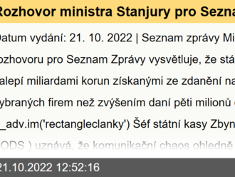 Rozhovor ministra Stanjury pro Seznam Zprávy