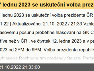 V lednu 2023 se uskuteční volba prezidenta ČR na GK Chicago