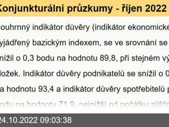 Konjunkturální průzkumy - říjen 2022