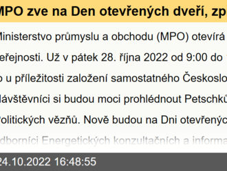 MPO zve na Den otevřených dveří, zpřístupní Petschkův palác. Odborníci z EKIS poradí, jak na úspory energií