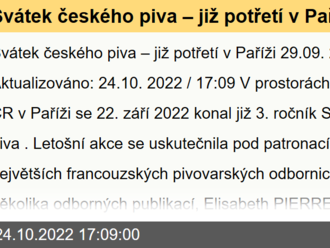 Svátek českého piva – již potřetí v Paříži