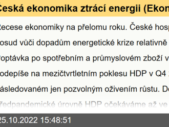 Česká ekonomika ztrácí energii  