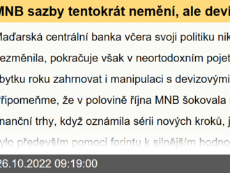 MNB sazby tentokrát nemění, ale devizovými rezervami hradí drahé energie - Rozbřesk