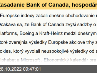 Zasadanie Bank of Canada, hospodárske výsledky spoločnosti Meta - Ekonomický kalendár