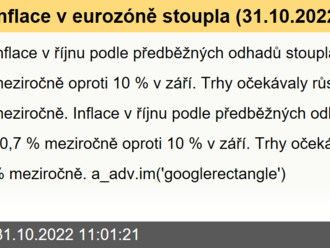 Inflace v eurozóně stoupla  