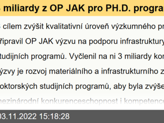 3 miliardy z OP JAK pro PH.D. programy