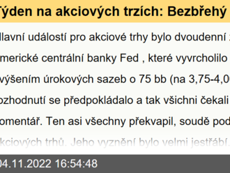 Týden na akciových trzích: Bezbřehý optimismus na konci týdne - Komentář