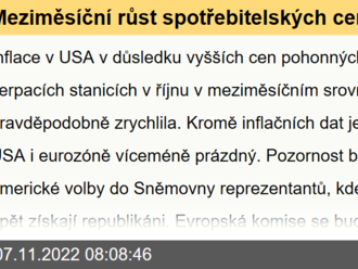 Meziměsíční růst spotřebitelských cen v USA zrychlil, v Česku naopak zpomalil  