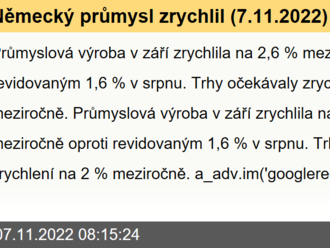 Německý průmysl zrychlil  