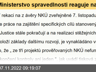 Ministerstvo spravedlnosti reaguje na závěry NKÚ