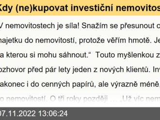 Kdy  kupovat investiční nemovitosti