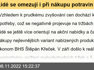 Lidé se omezují i při nákupu potravin