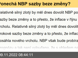 Ponechá NBP sazby beze změny?