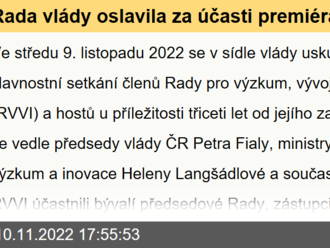 Rada vlády oslavila za účasti premiéra a ministryně pro vědu, výzkum a inovace 30 let své činnosti