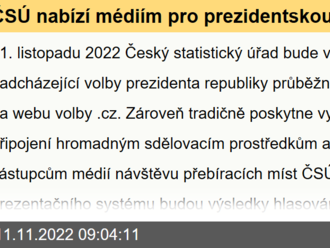 ČSÚ nabízí médiím pro prezidentskou volbu 2023 vyhrazené připojení