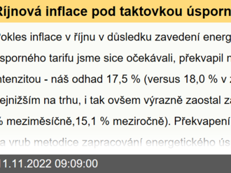 Říjnová inflace pod taktovkou úsporného tarifu, čeká nás vysoká volatilita - Rozbřesk