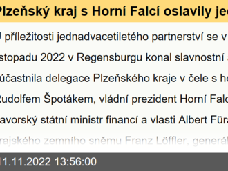 Plzeňský kraj s Horní Falcí oslavily jednadvacetileté partnerství