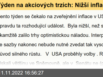 Týden na akciových trzích: Nižší inflace znamenala nemalé zisky - Komentář