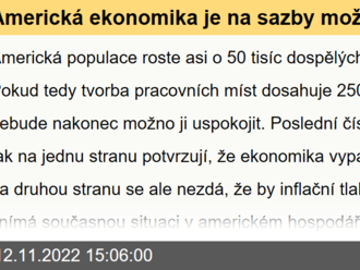 Americká ekonomika je na sazby možná méně citlivá, ty tak mohou růst více, než se čekalo