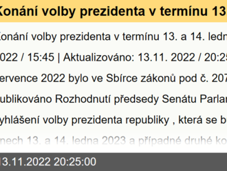 Konání volby prezidenta v termínu 13. a 14. ledna 2023 na Velvyslanectví ČR v Tunisu