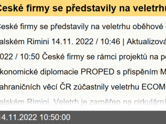 České firmy se představily na veletrhu oběhové ekonomiky v italském Rimini