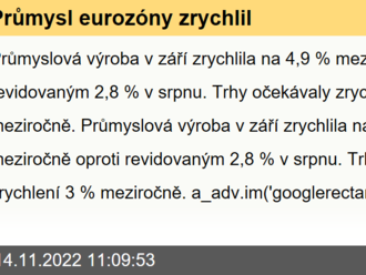 Průmysl eurozóny zrychlil