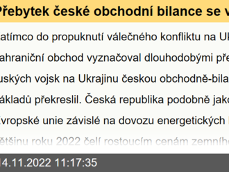 Přebytek české obchodní bilance se výrazně ztenčil. Především kvůli dovozu drahých komodit