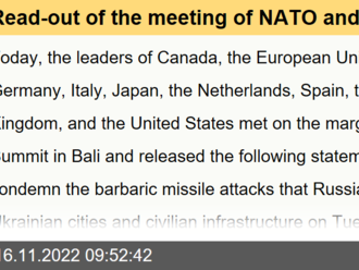 Read-out of the meeting of NATO and G7 Leaders on the margins of the G20 Summit in Bali