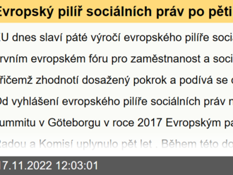 Evropský pilíř sociálních práv po pěti letech: od zásad ke konkrétním opatřením pro silnou sociální Evropu