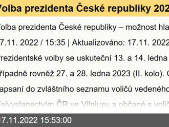 Volba prezidenta České republiky 2023 – možnost hlasování v Litvě