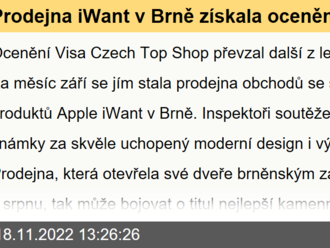 Prodejna iWant v Brně získala ocenění Visa Czech Top Shop