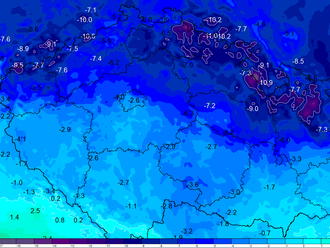 🥶 Dnešní ráno je hlavně v severní polovině území velmi chladné