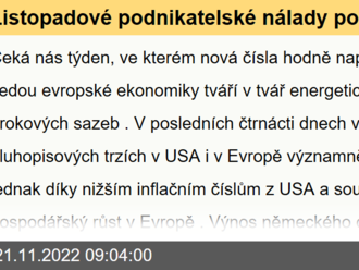 Listopadové podnikatelské nálady pomohou výnosům rozluštit dilema, zda padat ještě dál dolů - Rozbřesk