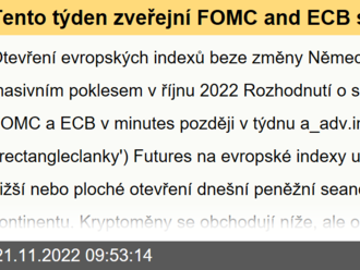 Tento týden zveřejní FOMC and ECB své minutes - Ekonomický kalendář