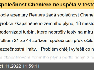 Společnost Cheniere neuspěla v testech kontroly emisí v Louisianě